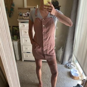 Pink overall dress